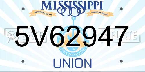 5V62947 Mississippi License Plate