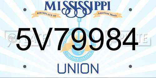 5V79984 Mississippi License Plate