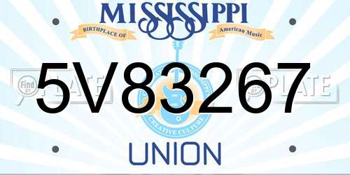 5V83267 Mississippi License Plate