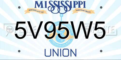 5V95W5 Mississippi License Plate