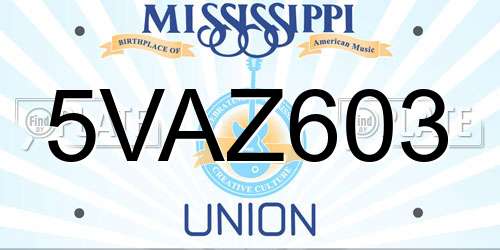 5VAZ603 Mississippi License Plate