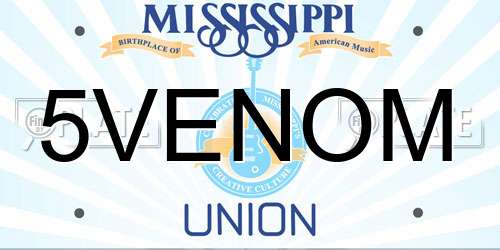 5VENOM Mississippi License Plate