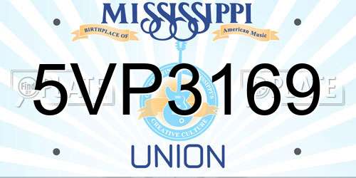 5VP3169 Mississippi License Plate