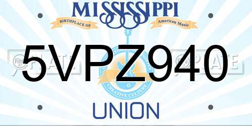 5VPZ940 Mississippi License Plate