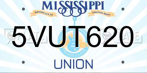5VUT620 Mississippi License Plate
