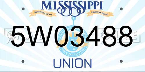 5W03488 Mississippi License Plate