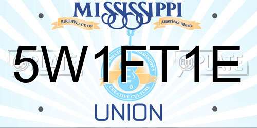 5W1FT1E Mississippi License Plate