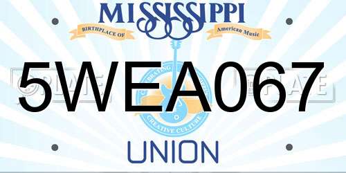 5WEA067 Mississippi License Plate