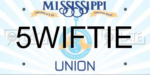 5WIFTIE Mississippi License Plate