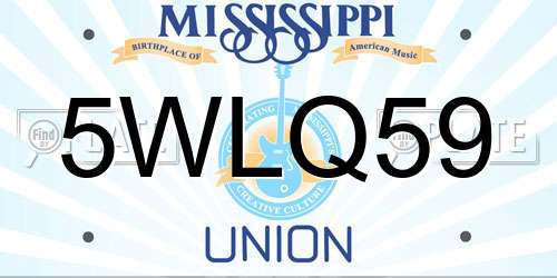 5WLQ59 Mississippi License Plate