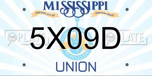 5X09D Mississippi License Plate