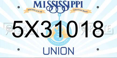5X31018 Mississippi License Plate
