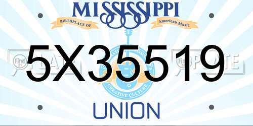 5X35519 Mississippi License Plate