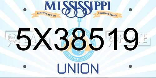 5X38519 Mississippi License Plate