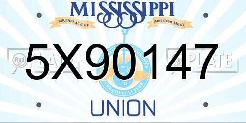 5X90147 Mississippi License Plate