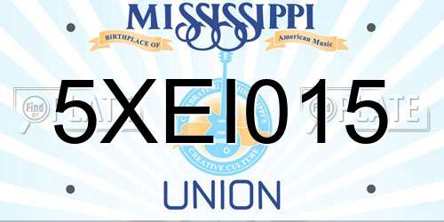 5XEI015 Mississippi License Plate
