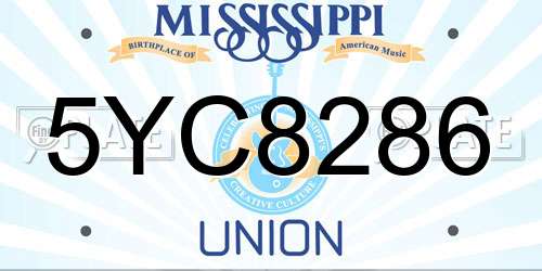 5YC8286 Mississippi License Plate