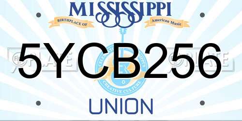 5YCB256 Mississippi License Plate