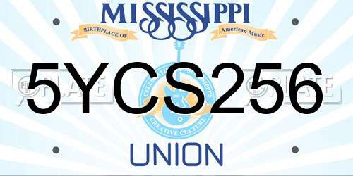 5YCS256 Mississippi License Plate