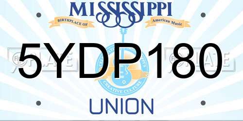 5YDP180 Mississippi License Plate