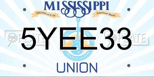 5YEE33 Mississippi License Plate