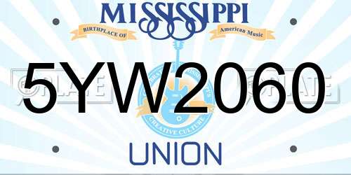 5YW2060 Mississippi License Plate