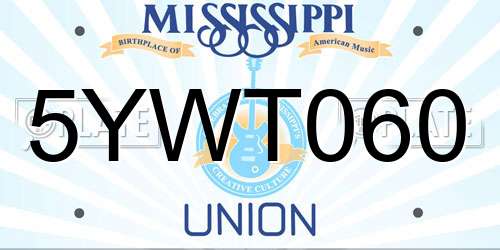 5YWT060 Mississippi License Plate