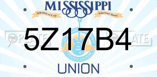 5Z17B4 Mississippi License Plate