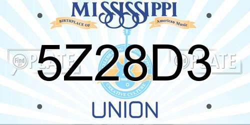 5Z28D3 Mississippi License Plate