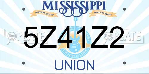 5Z41Z2 Mississippi License Plate