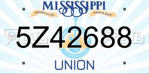 5Z42688 Mississippi License Plate