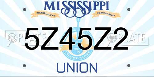 5Z45Z2 Mississippi License Plate