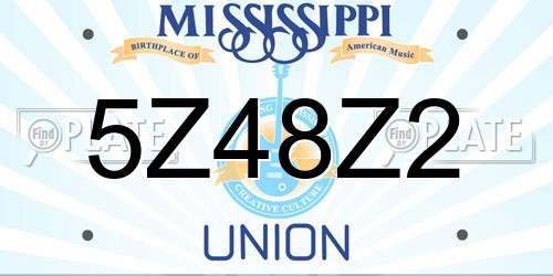 5Z48Z2 Mississippi License Plate