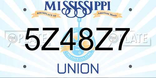 5Z48Z7 Mississippi License Plate