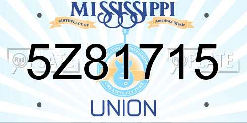 5Z81715 Mississippi License Plate