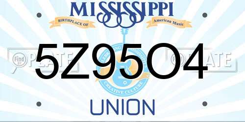 5Z95O4 Mississippi License Plate
