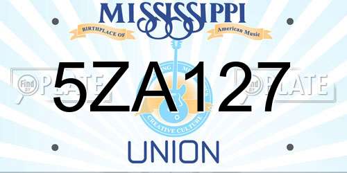 5ZA127 Mississippi License Plate