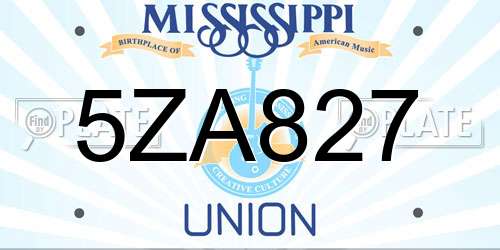 5ZA827 Mississippi License Plate