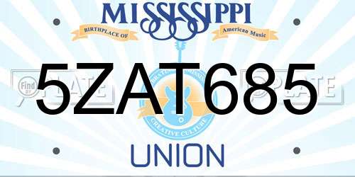 5ZAT685 Mississippi License Plate