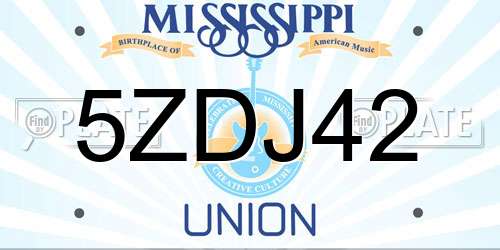 5ZDJ42 Mississippi License Plate