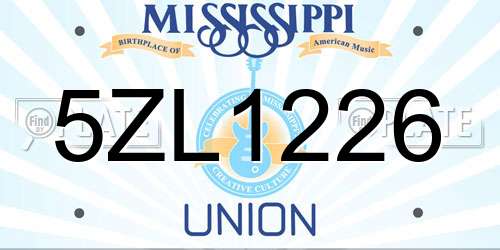 5ZL1226 Mississippi License Plate