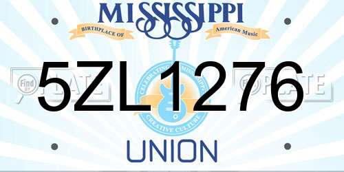 5ZL1276 Mississippi License Plate