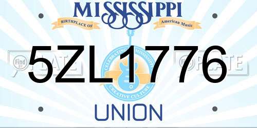 5ZL1776 Mississippi License Plate