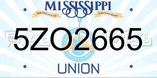 5ZO2665 Mississippi License Plate