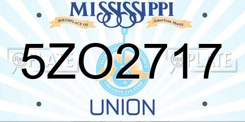 5ZO2717 Mississippi License Plate