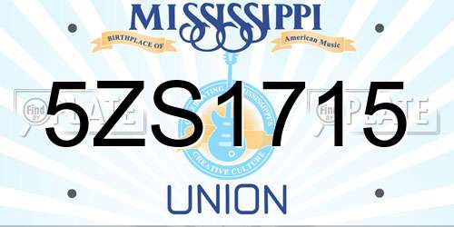 5ZS1715 Mississippi License Plate