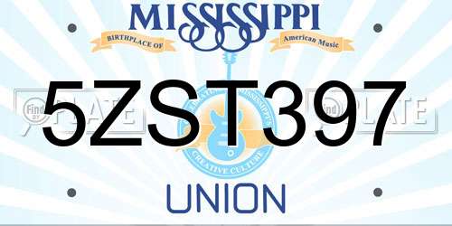 5ZST397 Mississippi License Plate
