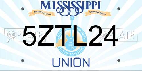 5ZTL24 Mississippi License Plate
