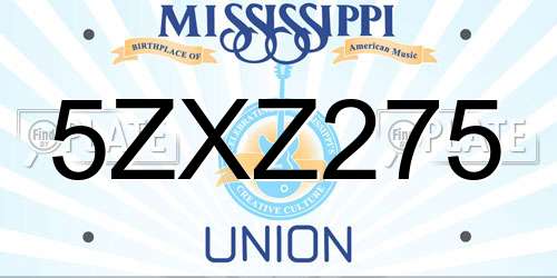 5ZXZ275 Mississippi License Plate