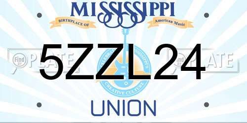 5ZZL24 Mississippi License Plate